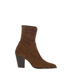 STUART WEITZMAN Suede Block Heel Ankle Boots Women BROWN
